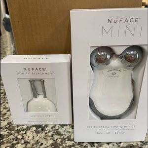 NuFace Facial Muscle Stimulator with attachments and various serums